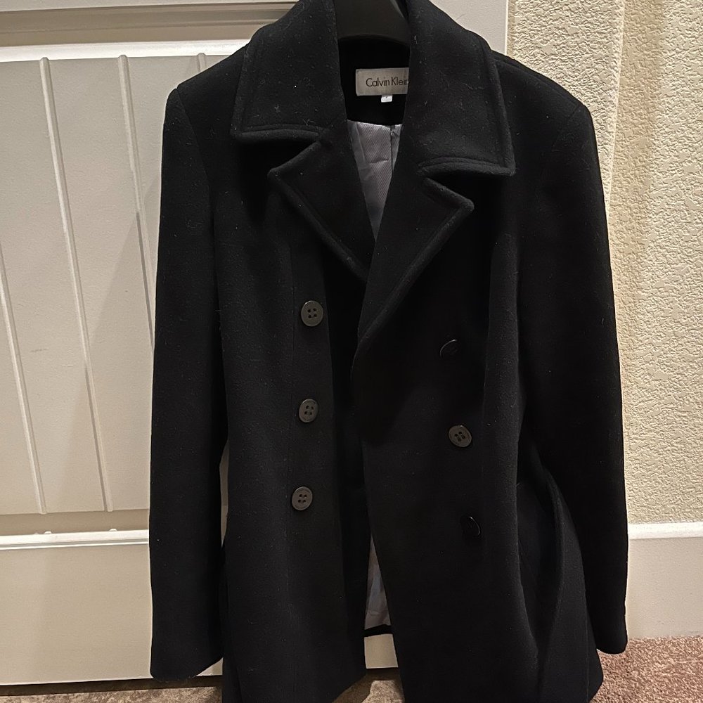 Calvin Klein Belted Wool Peacoat
